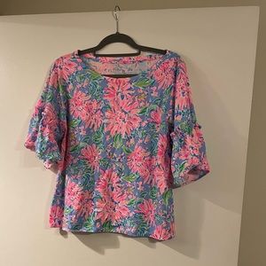 Lilly Pulitzer Ziva Top Size L EUC